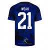 Officiële Voetbalshirt USA Timothy Weah 21 Uit WK 2022 - Heren